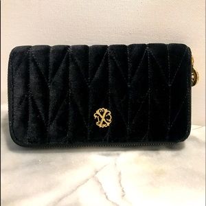 Cristian Lacroix Black Velvet Wallet with Zipper 134676